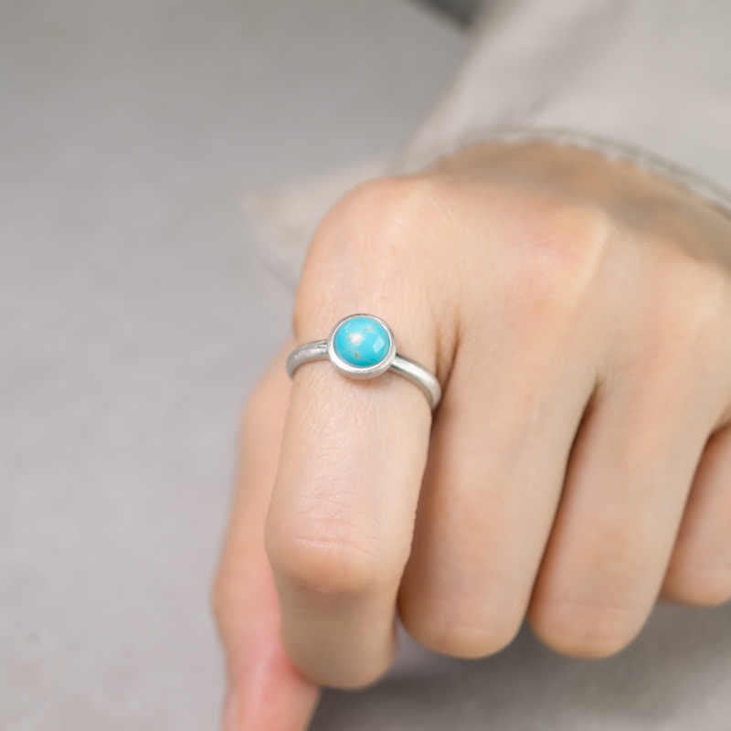 Anillo de equilibrio ajustable con turquesa y lazurita de plata de ley 925 natural de Buddha Stones