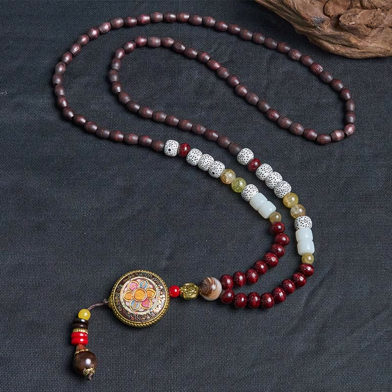 Buddha Stones, cuentas de madera tibetanas hechas a mano, Om Mani Padme Hum Samantabhadra Bodhisattva, colgante de collar de pureza - image 10