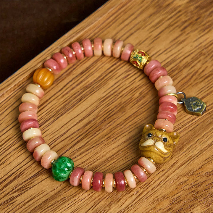 Pulsera de la suerte con cuentas de sangre morada de hueso de camello tibetano natural de Buddha Stones