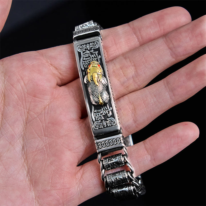 Pulsera de metal Pi Xiu con hebilla de cobre tibetano y Buddha Stones, rueda de oración y Sutra del Corazón