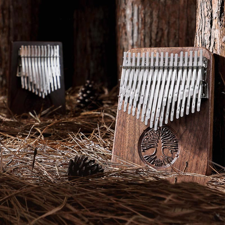 Kalimba Piano de pulgar de 34 teclas Diseño de árbol de la vida Piano de marimba de dedo portátil