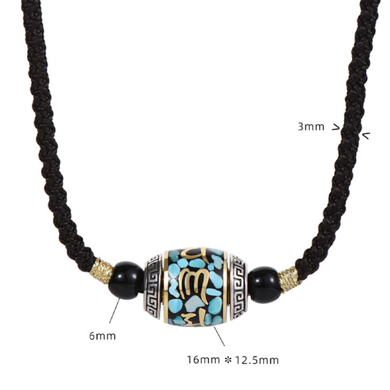 Collar con colgante giratorio de Buddha Stones tibetano con cuentas Dzi Om Mani Padme Hum - image 10