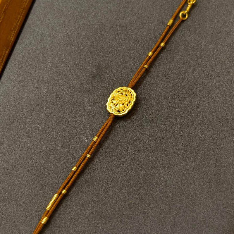 Pulsera de equilibrio de hilo de peonía bañada en oro y cobre hecha a mano con Buddha Stones - image 2