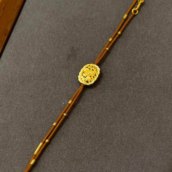 Pulsera de equilibrio de hilo de peonía bañada en oro y cobre hecha a mano con Buddha Stones - image 2