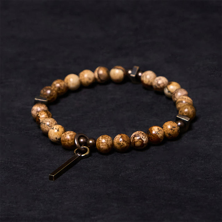 Pulsera de cobre con diseño desgastado de Buddha Stones