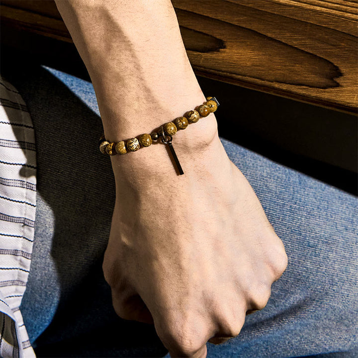 Pulsera de cobre con diseño desgastado de Buddha Stones