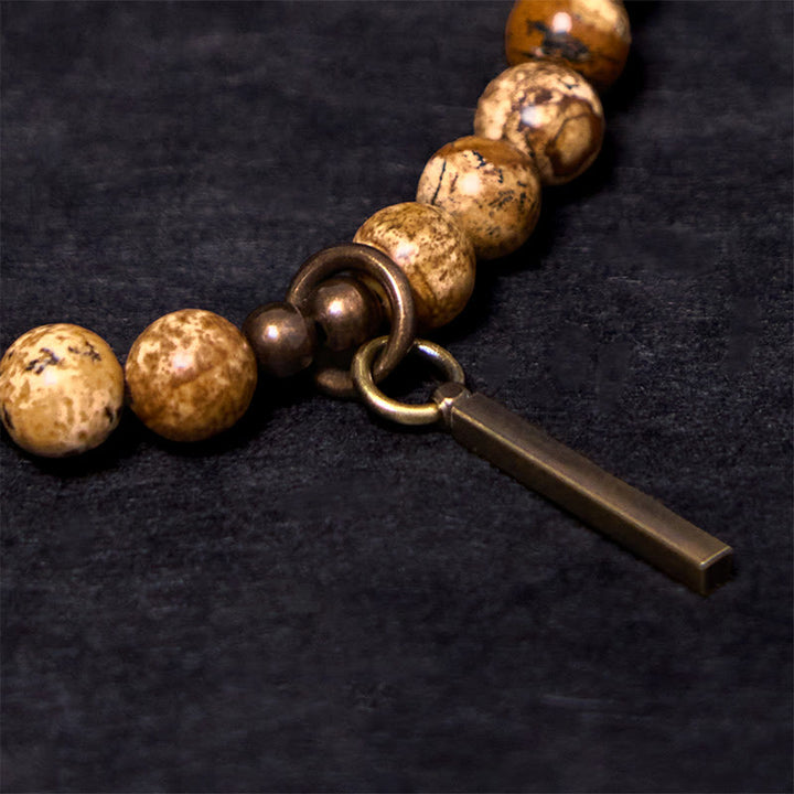 Pulsera de cobre con diseño desgastado de Buddha Stones