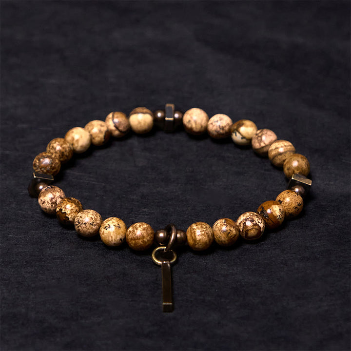 Pulsera de cobre con diseño desgastado de Buddha Stones