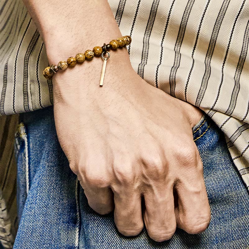 Pulsera de cobre con diseño desgastado de Buddha Stones