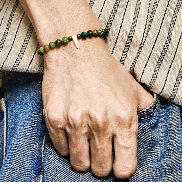 Pulsera de equilibrio de cobre turquesa con diseño desgastado vintage de Buddha Stones
