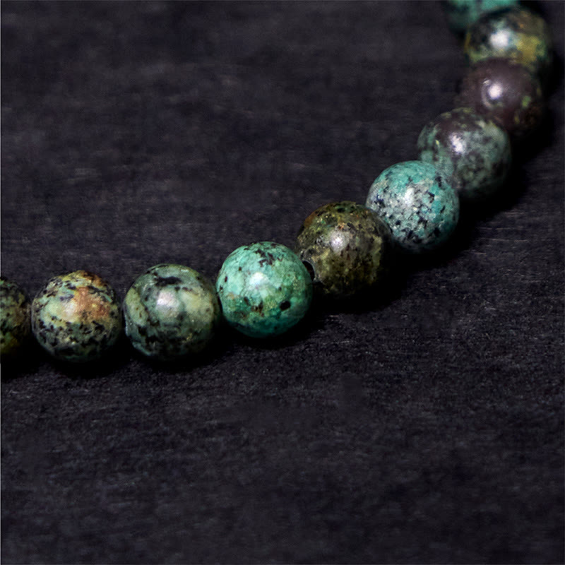 Pulsera de equilibrio de cobre turquesa con diseño desgastado vintage de Buddha Stones