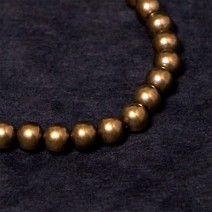 Pulsera de la suerte de latón y cobre puro retro con Buddha Stones