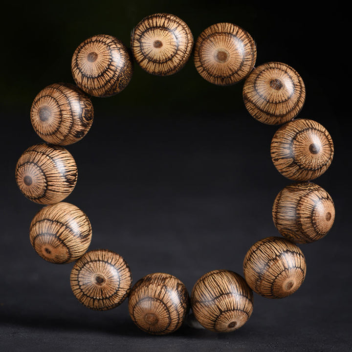 Pulsera protectora de cuentas de madera de gnetum con Buddha Stones - image 5