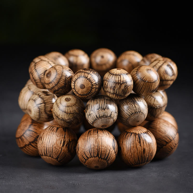 Pulsera protectora de cuentas de madera de gnetum con Buddha Stones - image 12