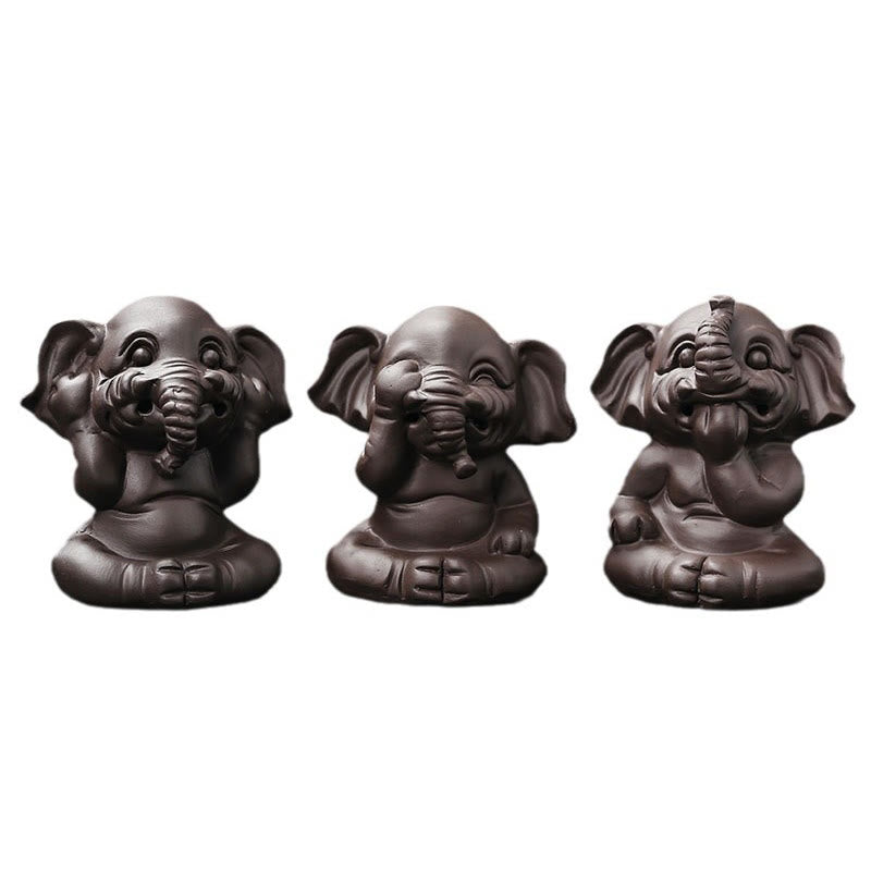 Quemador de incienso con reflujo de arcilla morada, diseño de elefante, Buddha Stones , para sanación y paz - image 4