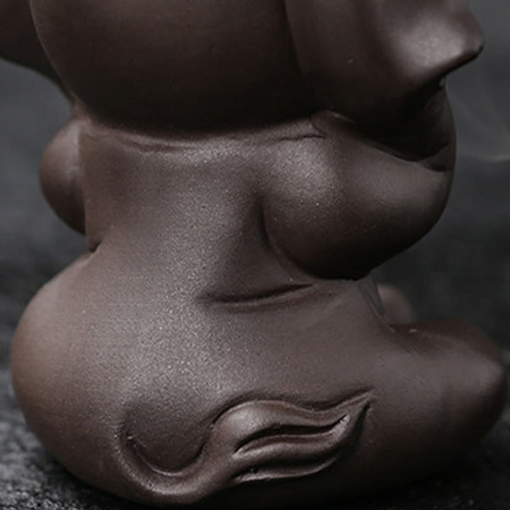 Quemador de incienso con reflujo de arcilla morada, diseño de elefante, Buddha Stones , para sanación y paz - image 25