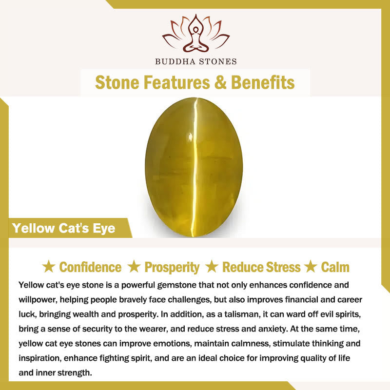 Pulsera de la prosperidad con piedra de ojo de gato amarilla y calabaza perlada de Buddha Stones - image 5