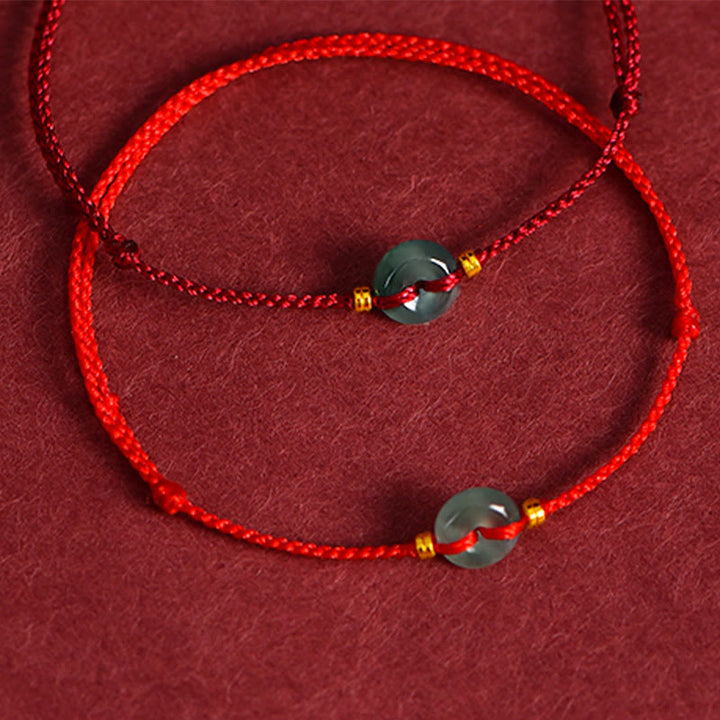 Pulsera de tobillo con Buddha Stones, hebilla de la paz, monedas de cobre y jade rojo - image 10