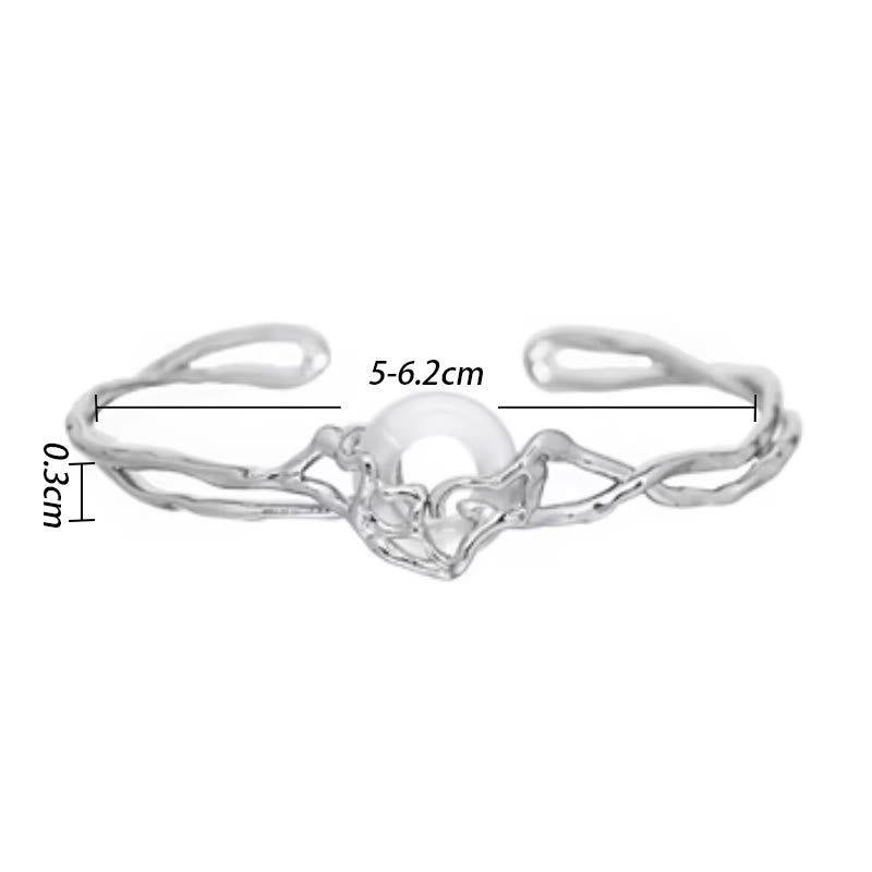 Pulsera de protección de ágata blanca con hebilla de paz de plata de ley 925 con Buddha Stones - image 4