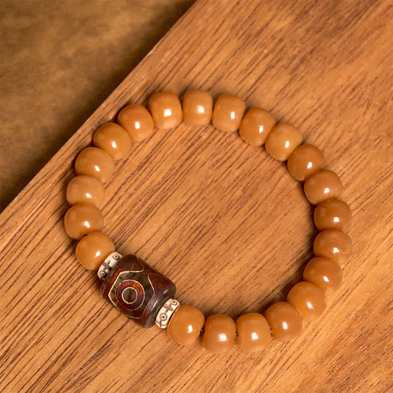 Pulsera tibetana de cuentas Dzi de semillas de Bodhi con Buddha Stones que alejan los malos espíritus