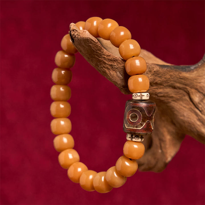 Pulsera tibetana de cuentas Dzi de semillas de Bodhi con Buddha Stones que alejan los malos espíritus