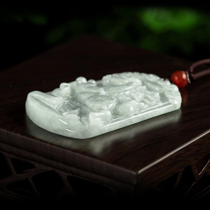 Collar con colgante de amuleto de abundancia del zodíaco chino de 12 Buddha Stones de jade natural - image 10