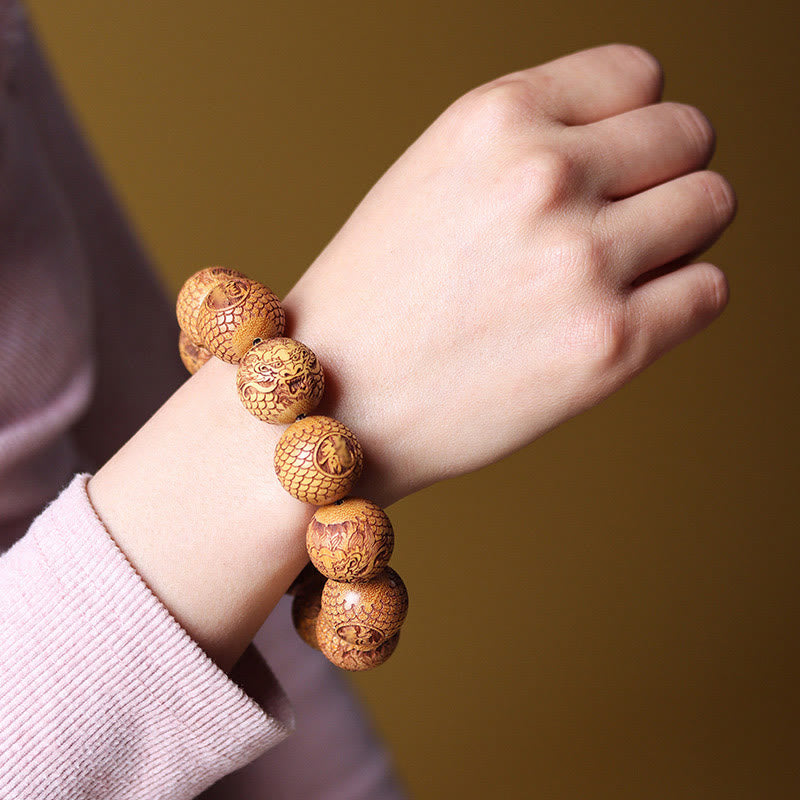 Buddha Stones talladas de sándalo y dragón que aleja los malos espíritus - image 4