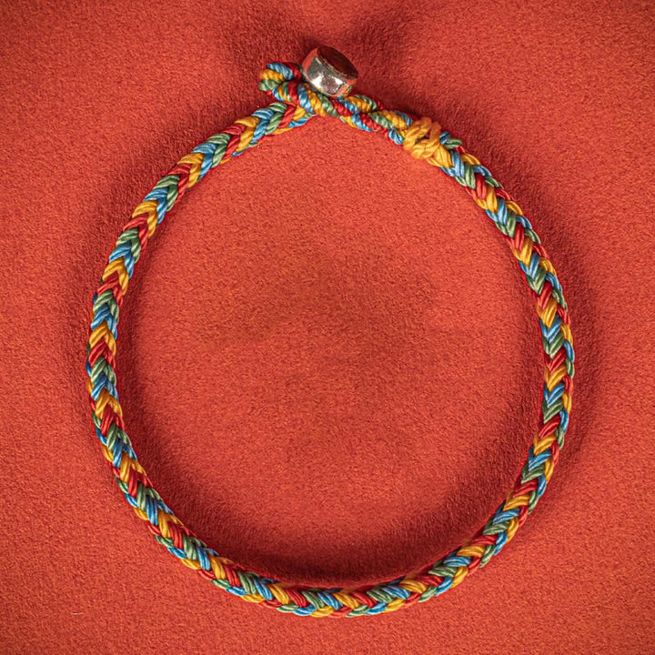 Pulsera trenzada de ocho hilos con nudo de la paz y cuerda colorida de Buddha Stones en plata de ley 925 - image 8