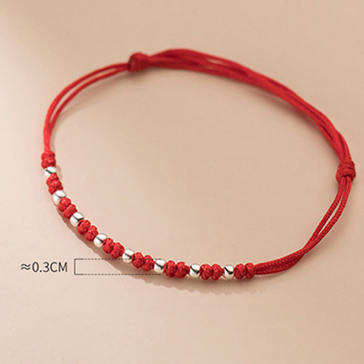 Pulsera de la suerte ajustable con cuentas de hilo rojo de plata de ley 925 y Buddha Stones - image 11