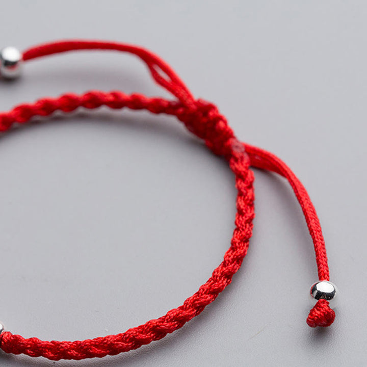 Pulsera de la suerte con Buddha Stones en plata de ley 925, forma de elefante, copo de nieve y hilo rojo - image 5