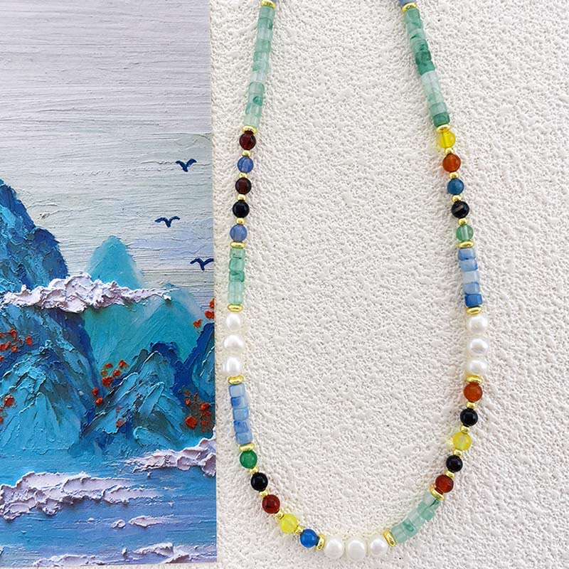 Collar con colgante curativo de cristal y Buddha Stones - Perla - image 1