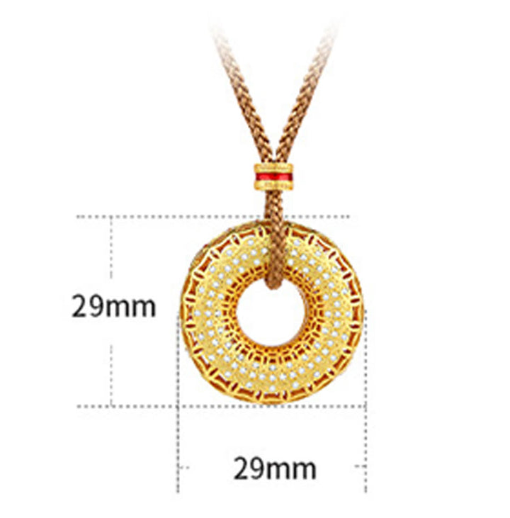 Colgante de cobre con diseño de moneda de cobre y Buddha Stones, hebilla de la paz, símbolo de la prosperidad - image 4