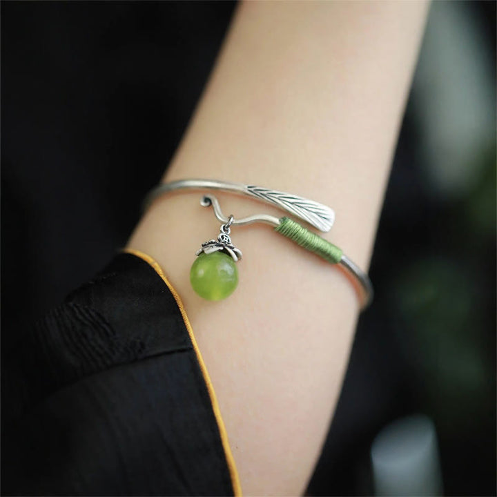 Pulsera brazalete con cuentas verdes de aleación de cobre y Buddha Stones para la suerte - image 13