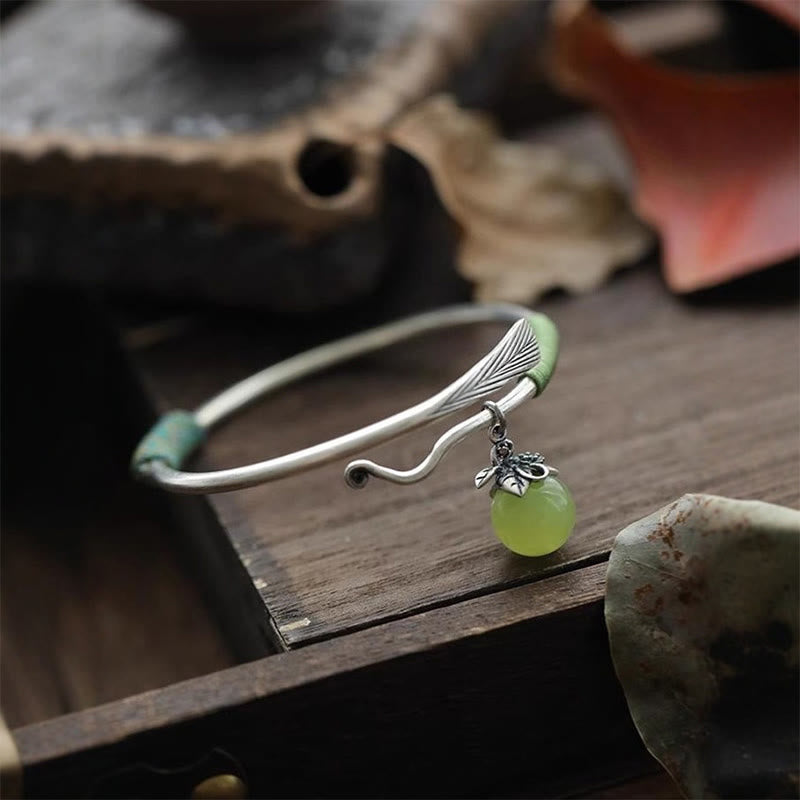 Pulsera brazalete con cuentas verdes de aleación de cobre y Buddha Stones para la suerte - image 8