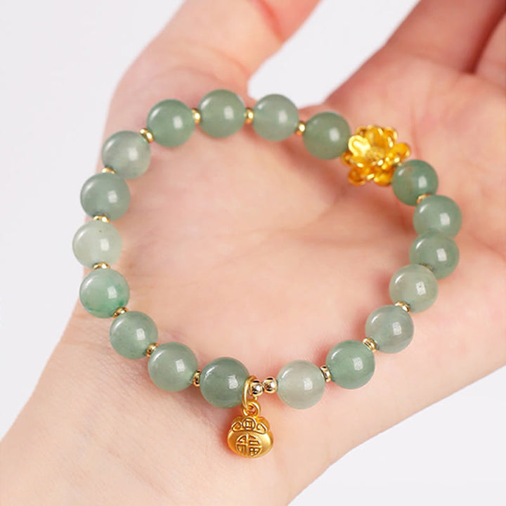 Pulsera de la suerte con Buddha Stones, jade natural, aventurina verde, calabaza y personaje Fu - image 12