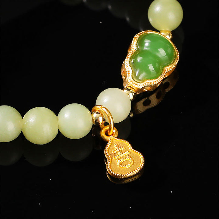 Pulsera de la suerte con Buddha Stones, jade natural, aventurina verde, calabaza y personaje Fu - image 13
