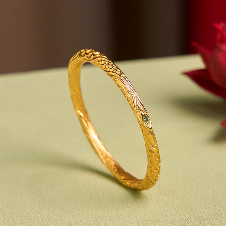 Pulsera de la riqueza con diseño de círculos del universo hueco y Buddha Stones, bañada en cobre y oro - 62 mm - image 1