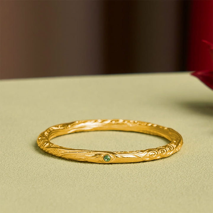 Pulsera de la riqueza con diseño de círculos del universo hueco y Buddha Stones, bañada en cobre y oro - image 3