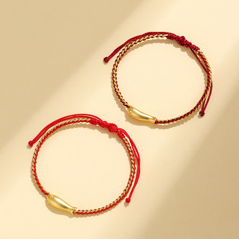 Pulsera de cuerda protectora con Buddha Stones en plata de ley 999 con peces koi de la suerte - image 17