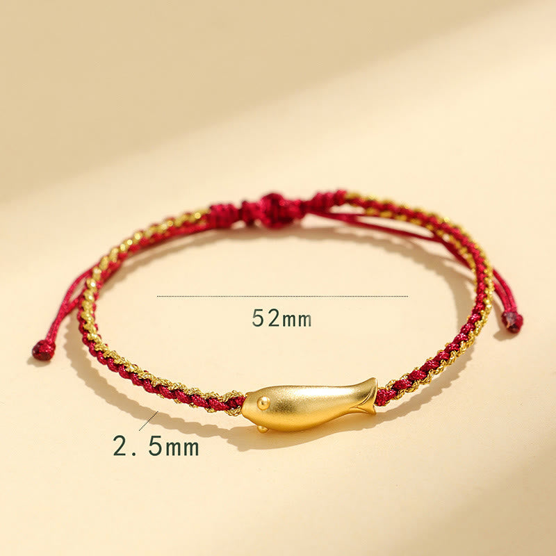 Pulsera de cuerda protectora con Buddha Stones en plata de ley 999 con peces koi de la suerte - image 14