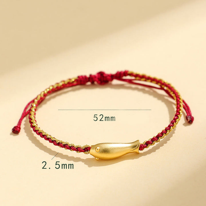 Pulsera de cuerda protectora con Buddha Stones en plata de ley 999 con peces koi de la suerte - image 14