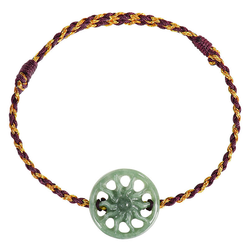 Pulsera de la abundancia con cuerda trenzada de jade y sol de Buddha Stones - image 9