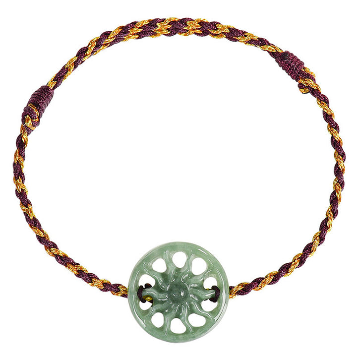 Pulsera de la abundancia con cuerda trenzada de jade y sol de Buddha Stones - image 9