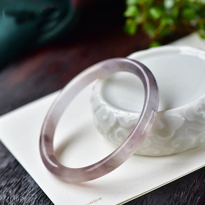 Pulsera de jade de seda dorada y morada para la riqueza con Buddha Stones - 62-64 mm - image 1