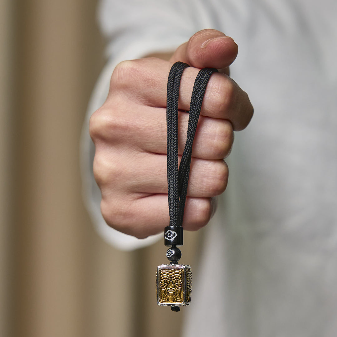 Collar con colgante cuadrado de cuerda con Buddha Stones , diosa tibetana Zakiram de la protección de la riqueza - image 6