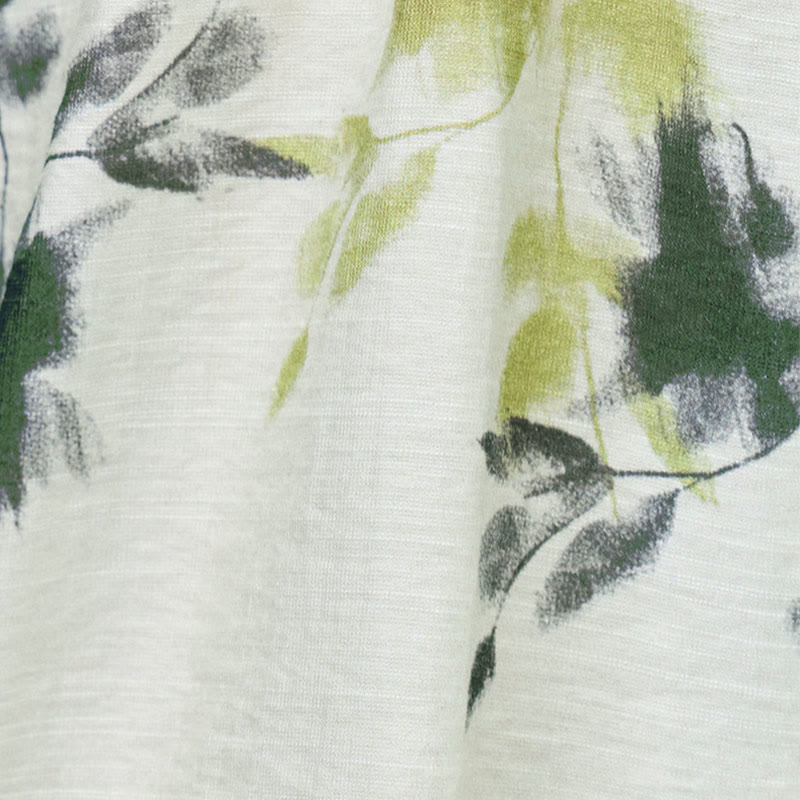 Camisa de manga larga con botones y cordones, con estampado floral verde de Buddha Stones para mujer adulta mayor - image 14