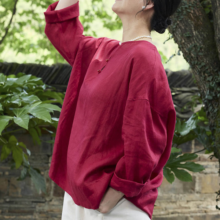 Camisa de lino de manga larga con Buddha Stones para mujer adulta mayor - image 17