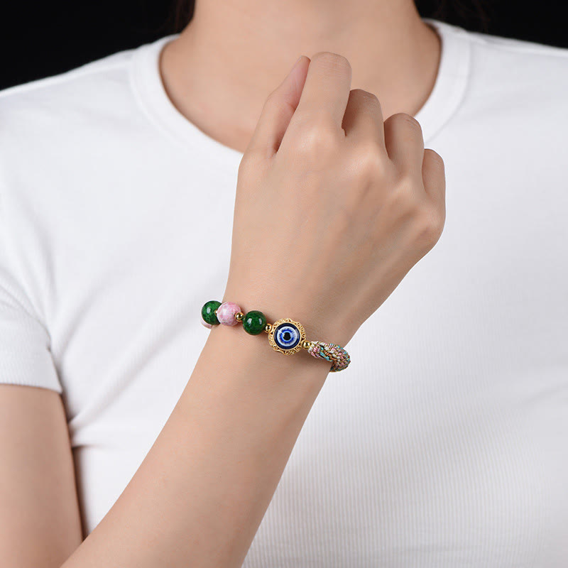 Pulsera de hilo con Buddha Stones, ojo malvado del Tíbet, zorro de nueve colas, Thangka, que aleja los malos espíritus. - image 4