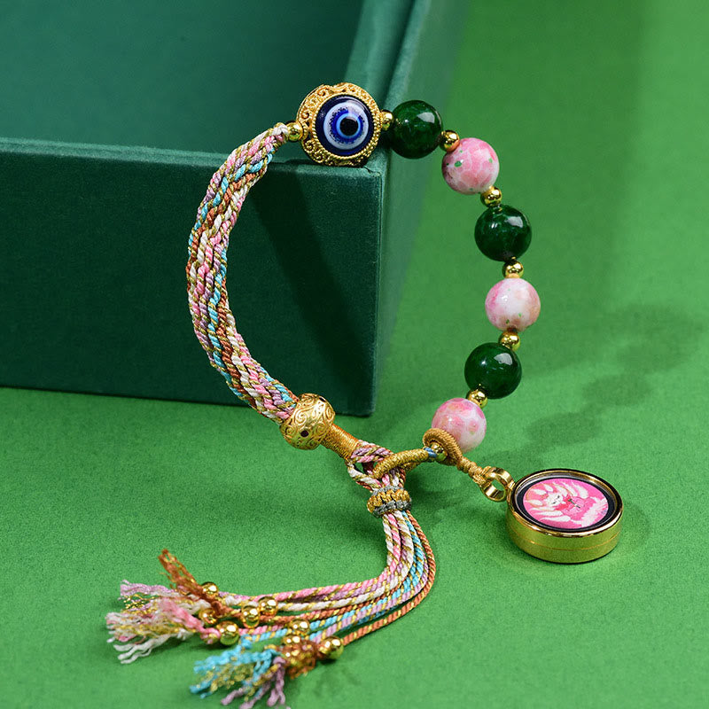 Pulsera de hilo con Buddha Stones, ojo malvado del Tíbet, zorro de nueve colas, Thangka, que aleja los malos espíritus. - Thangka de zorro de nueve colas (circunferencia de la muñeca: 15-23 cm) - image 0