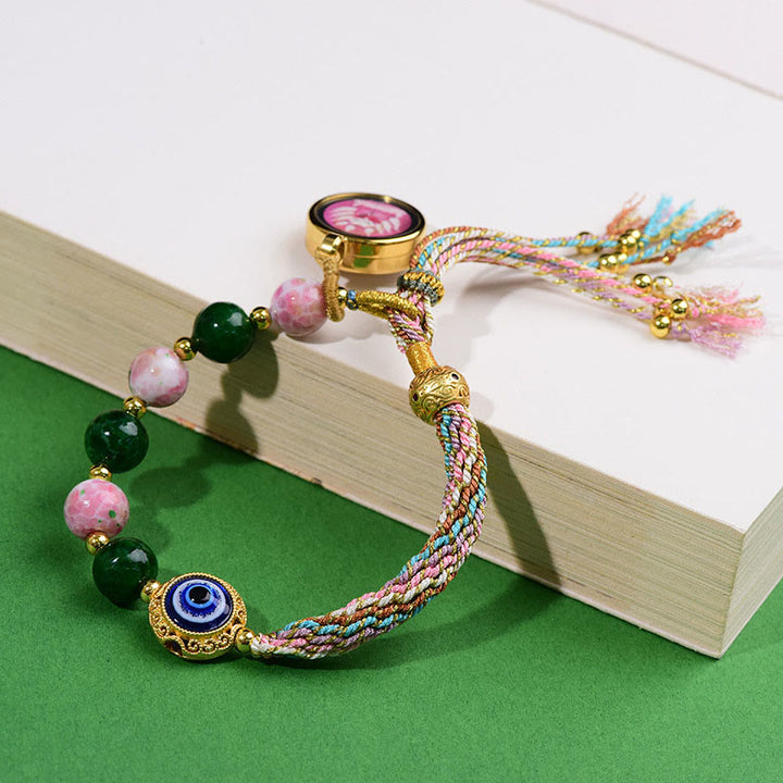 Pulsera de hilo con Buddha Stones, ojo malvado del Tíbet, zorro de nueve colas, Thangka, que aleja los malos espíritus. - image 8